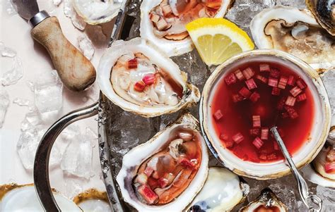 Oysters with Ginger Rhubarb Mignonette | Edible Vancouver Island