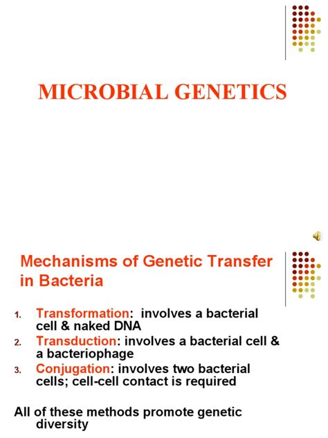 microbio genetics lecture | PDF | Transformation (Genetics) | Biology