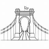 Brooklyn Bridge Coloring Page · Creative Fabrica sketch template