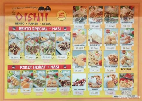 Selalu diperbarui! Menu Oishii Bento, Surapati, Bandung