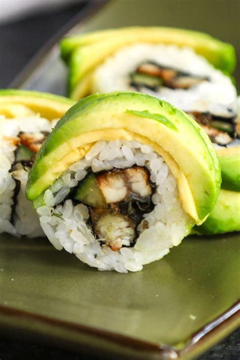 Caterpillar Roll {with an Avocado Topping}