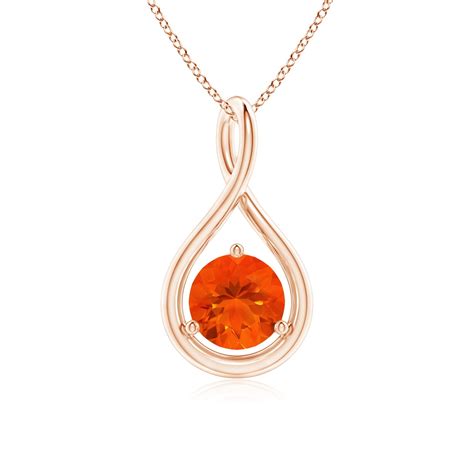 Angara - 0.55 ct. Fire Opal Pendant Necklace|6mm Round Fire Opal Pendant|Fashion Fire Opal ...