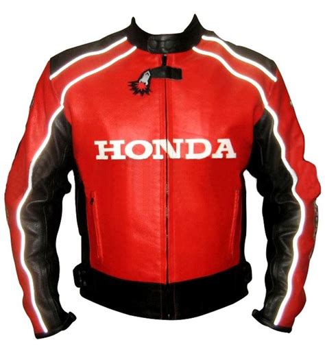 Honda Red Black Biker Leather jacket Motorcycle Leather Jacket | Etsy