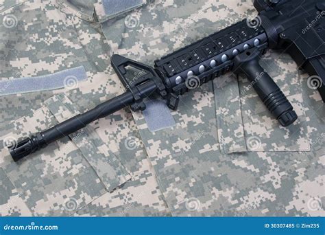 US Army M4A1 Carbine On Uniform Royalty-Free Stock Photo ...