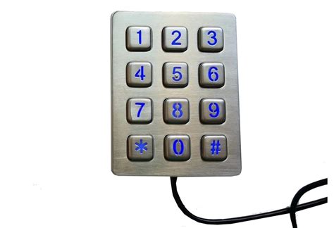 IP65 industrial stainless steel vending machine keypad with 12 buttons without buzzer