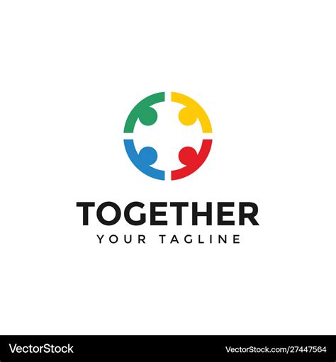 Circle people together unity logo design template Vector Image