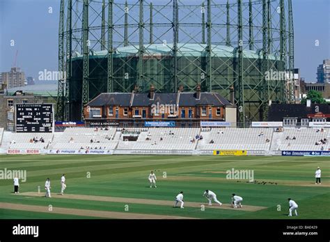 A cricket match at the Oval Cricket Ground in South London Stock Photo ...