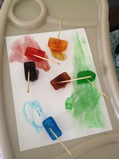 playing outside of the box: ice cube painting