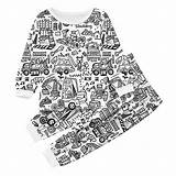 NOLDARES Kid DIY Hand Painted Colorable Pajama Set Boys Girls Cartoon  sketch template