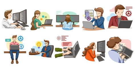 Software engineer vector set collection graphic clipart design 20872473 ...