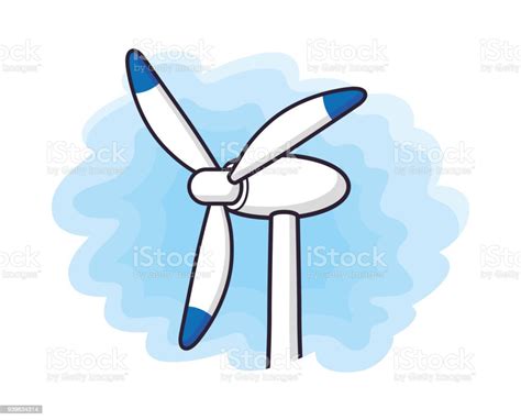 Wind Turbine Stock Illustration - Download Image Now - Blade, Blue, Cartoon - iStock