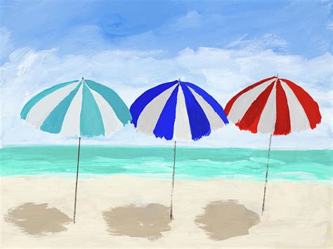 Beach Umbrella Trio Painting by Julie Derice - Fine Art America