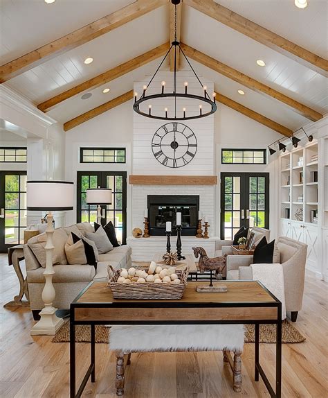 Pin by Kimberly Bordoni on Great room in 2020 | Farm house living room, Vaulted living rooms ...