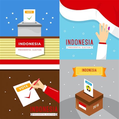 Premium Vector | Indonesia president election illustration