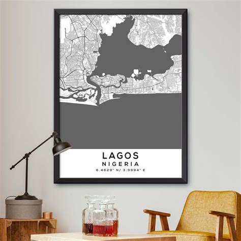 Map Of Lagos, Nigeria, Light 2 (18X24) - Walmart.com