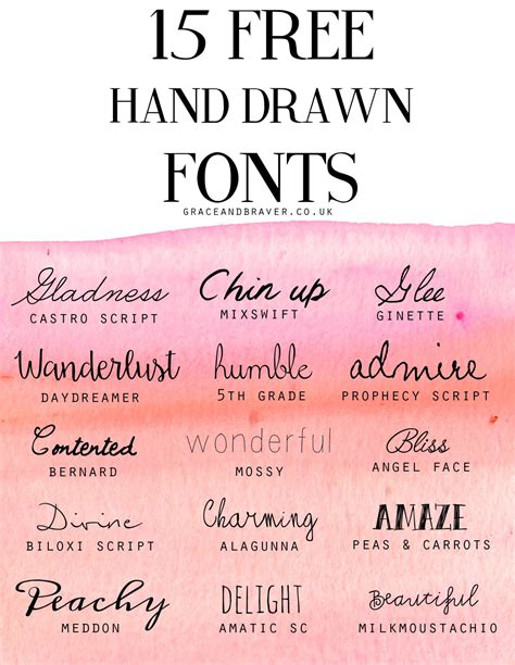 Easy Blogging: 15 free hand drawn fonts | Grace & Braver