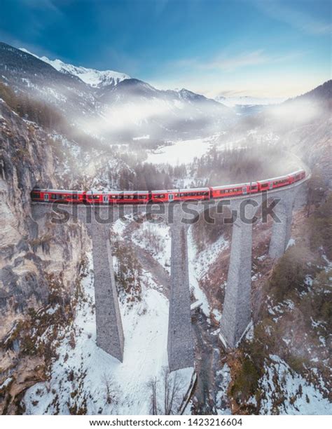 Filisur Switzerland March 05 2018 Red Stock Photo (Edit Now) 1423216604