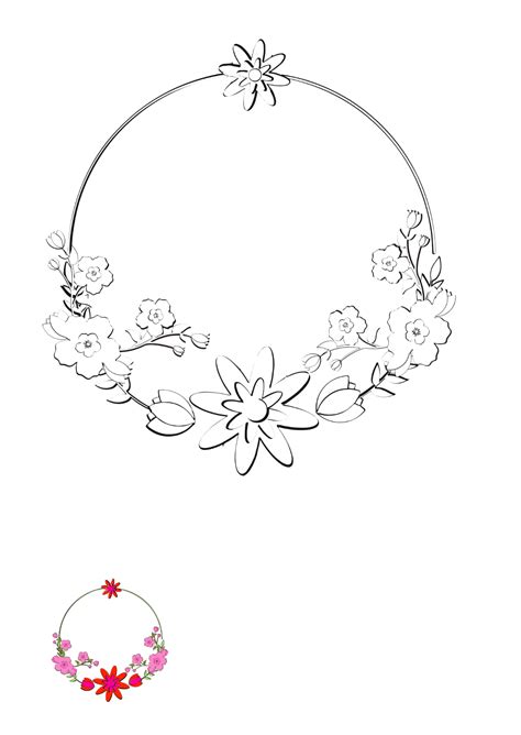 Floral Round Coloring Page Template - Edit Online & Download Example | Template.net