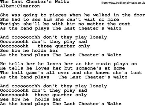 The Last Waltz Lyrics - gyosil web