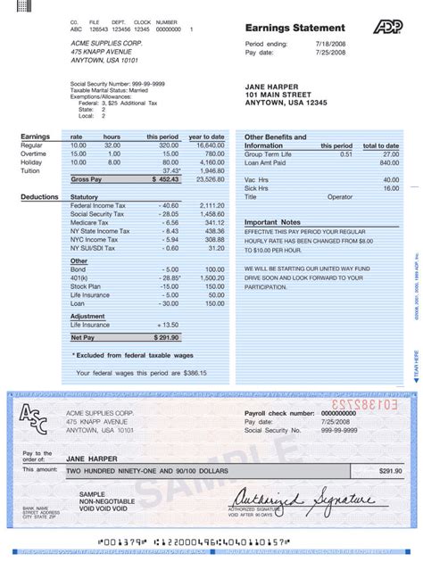 Adp Pay Stub Template – Fill Online, Printable, Fillable intended for Pay Stub Template Word ...