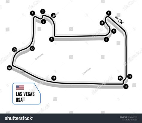 Las Vegas Race Track Circuit Motorsport Stock Vector (Royalty Free ...