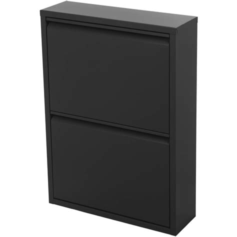 Metal shoe rack with 2 black compartments - Cablematic