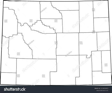 Wyoming Outline Map Counties Stock Vector (Royalty Free) 2118918023 ...