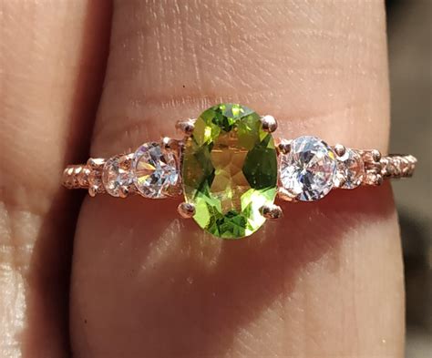 Natural Peridot Ring Oval Cut Designer Ring 925 Sterling | Etsy