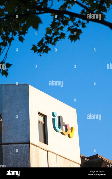 ITV logo on ITV London Studios building at South Bank, London Stock ...