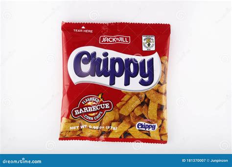 Bag of Chippy Chips on an Isolated White Background Editorial Photography - Image of editorial ...