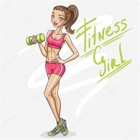 Cartoon Fitness girl — Stock Vector © karinacornelius #75556805