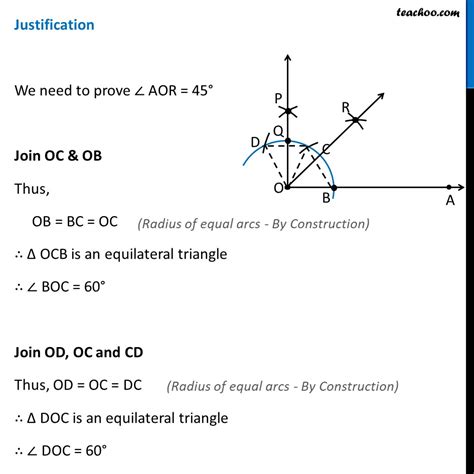 Question 2 - Construct angle 45 degree - Class 9 Constructions