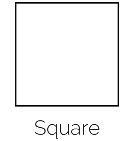 the square is shown in black and white, with the word square on it's side