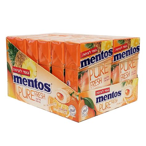 Mento S/F Pure Fresh Tropical Fruits Gum 12pc - Bloom's Kosher