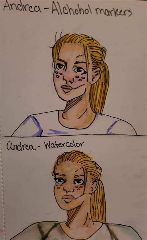 Andrea alcohol markers vs watercolor | The Walking Dead Amino