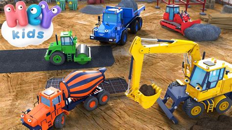 Construction Vehicles Song for Kids 🚛 Excavator, Bulldozer & Other ...