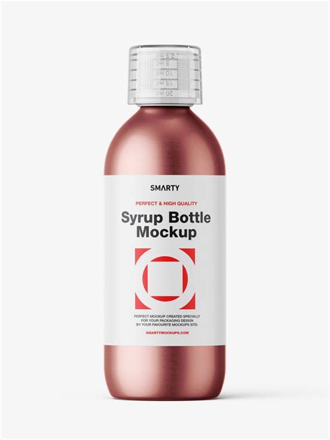 Syrup bottle mockup / metallic - Smarty Mockups