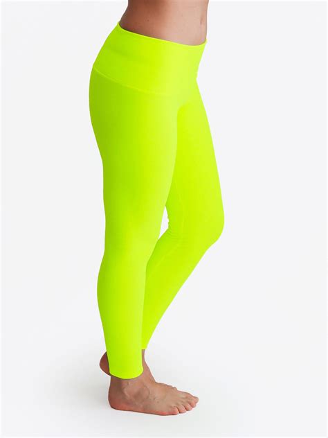 Neon Glow In The Dark Yoga Leggings for Workout - Mid Waist