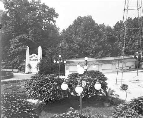 "View of landscaping at Olentangy Park, an amusement park that was located on North High Street ...