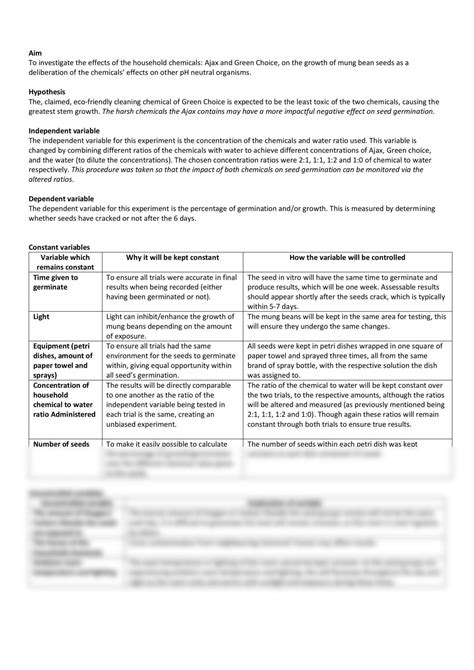 Stage 2 Biology Deconstruct and Design for the impact of household ...