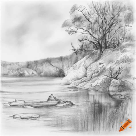 Pencil sketch of landscapes