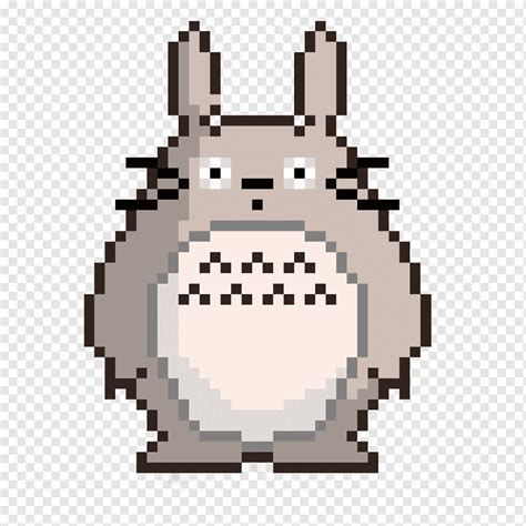 Pixel art Drawing, pixel art, cartoon, my Neighbor Totoro, hayao ...