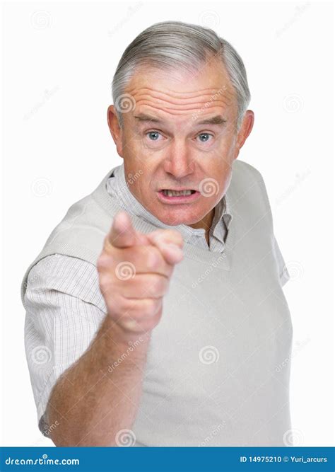 Angry Old Man Pointing His Finger with Rage at You Stock Photo - Image ...