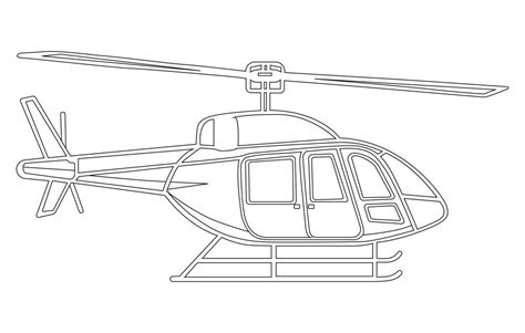 Helicopter Icon Outline Vector illustration, Outline drawing of helicopter, Helicopter icon in ...