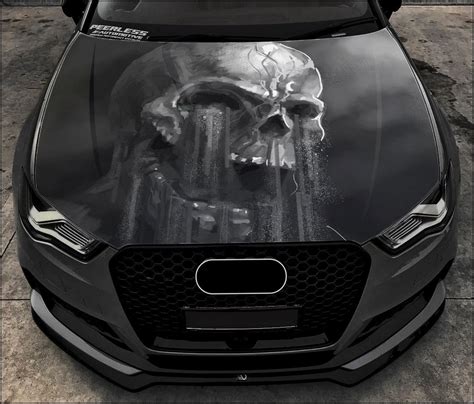 Skull Car Hood Wrap Full Color Vinyl Decal Skeleton Sticker 4 - Etsy