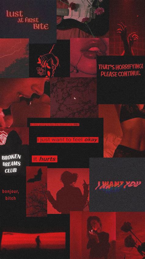 red - grunge - wallpaper - dark - edgy - aesthetic - collage - background - trendy - cool - dark ...