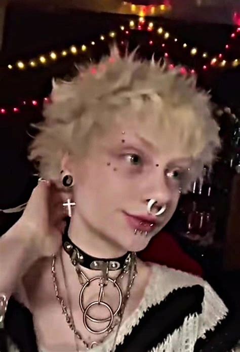 goth punk short hair mullet bleach blonde tiktok hot non binary pride ...