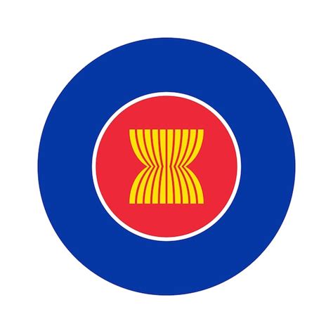 Premium Vector | Asean round flag vector icon design asean circle flag