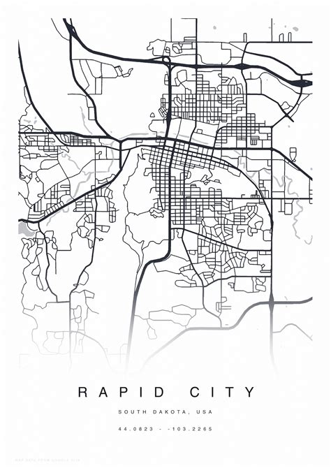 PRINTABLE Rapid City Map Print Street Map of Rapid City | Etsy