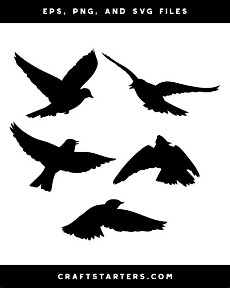 Flying Lark Silhouette Clip Art